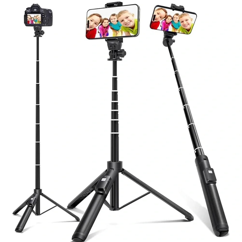 Black Selfie Stick Tripod for Cameras and Smartphones